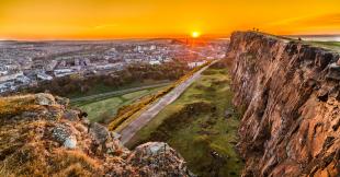 Salisbury Crags at sunset 